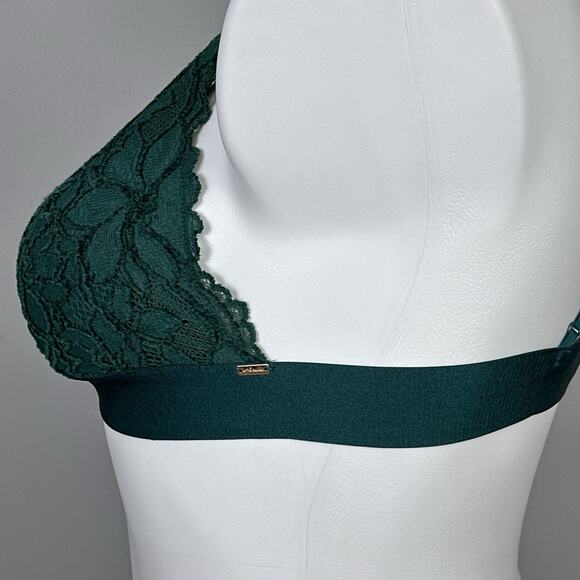 Victoria’s Secret PINK Bra Bralette XL Strappy Criss Cross Back Dark Green - Picture 4 of 9